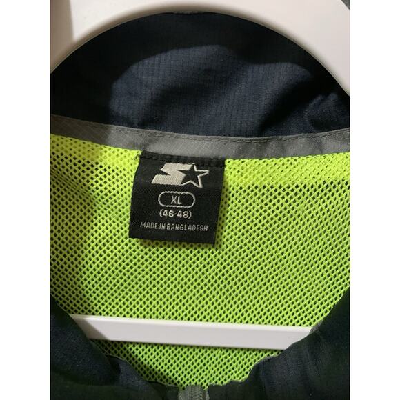 Vintage Starter Windbreaker Jacket Men's Size XL Grey/Navy/Green‎ Zip-Up - Picture 6 of 16